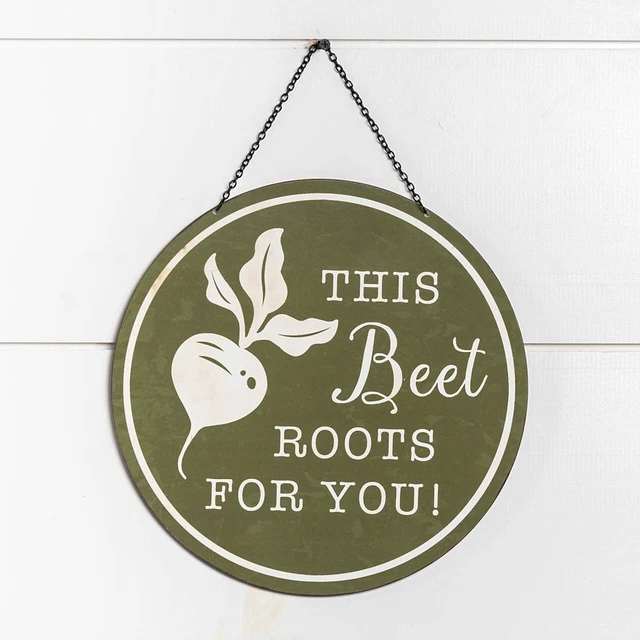 Primitive Antique Vtg Style Retro Valentine "This Beet Roots for You" Tin Sign