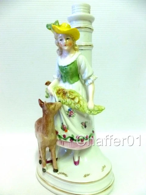 Antik Unger, Schneider & Cie deutsche Porzellanfigur Lampensockel 1879-1885