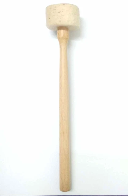 10 PC Maillet Striker Feutré Souple Haut Blanc Avec Rigide Bois Poignée pour Bol