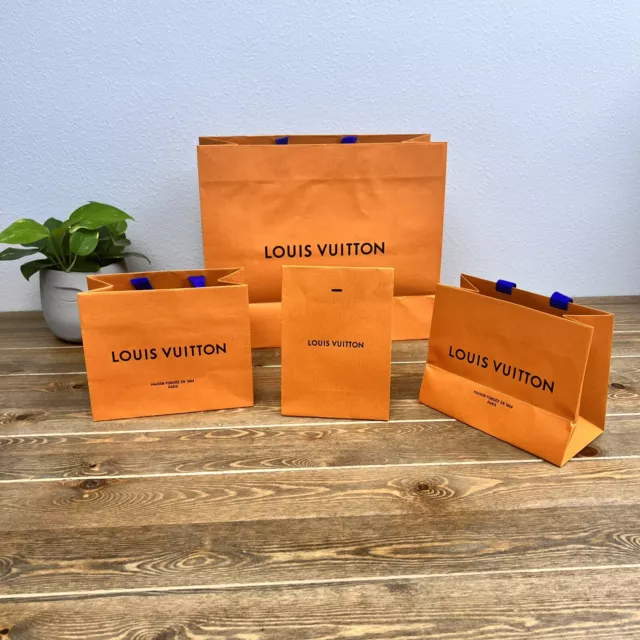 Authentic Louis Vuitton LV Orange Paper Shopping EMPTY Bag 19” X