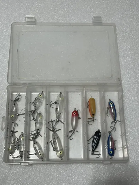 LOT OF 13 Heddon Tiny and Baby Torpedo Topwater Lures Bass Fishing