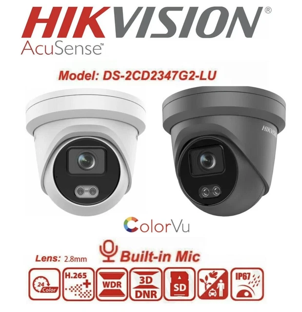 HIKVISION FULL COLORVU+ACUSENSE 4MP IP Camera DS-2CD2347G2-LU Mic ...