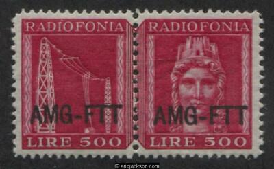 AMG Trieste Radio Tax Stamp, FTT RT4 se-tenant pair, mint, VF