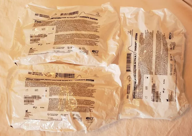 LOT OF 3 SEALED BAGS~300mL CANISTER (WITH GEL) FOR ACTIV.A.C THERAPY SYSTEM