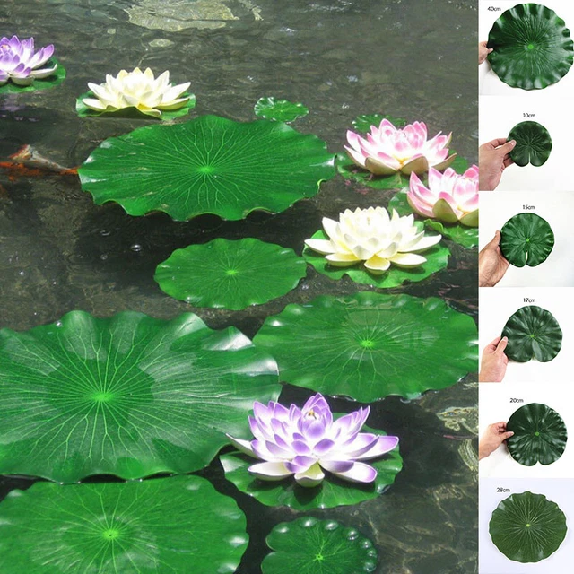 ARTIFICIAL PLANT FAKE Floating Lotus Leaves Leaf Water Lily Pool Garden