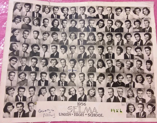 1956 Vintage Old Large Photo of SELMA UNION HIGH SCHOOL Girls Boys GEORGE TILLEY