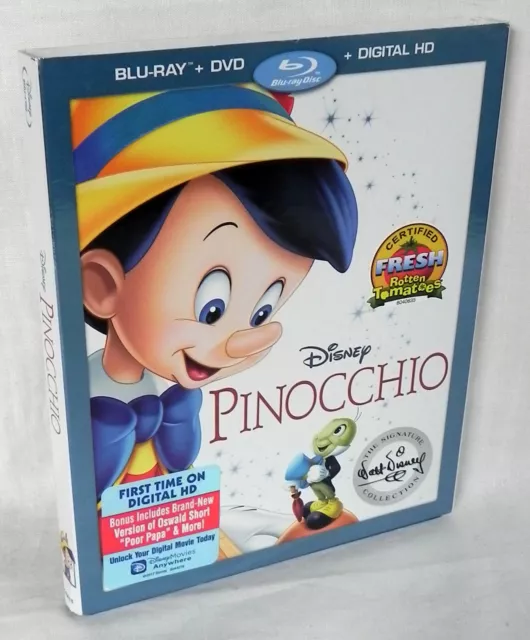 Walt Disney's "Pinocchio" Blu-ray & DVD Set, Signature Collection, 2 Discs, Exc.