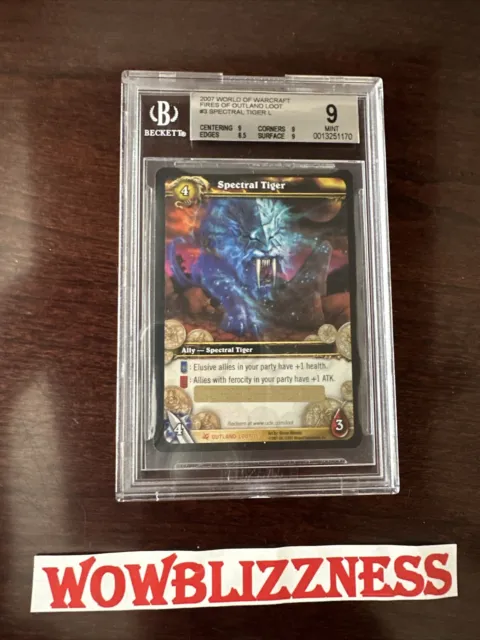 🔥 World of Warcraft SPECTRAL TIGER - WoW TCG Loot Card - UNSCRATCHED BGS 9 MINT