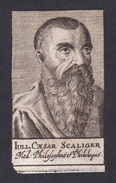Julius Caesar Scaliger Umanista Italia Ritratto Incisione