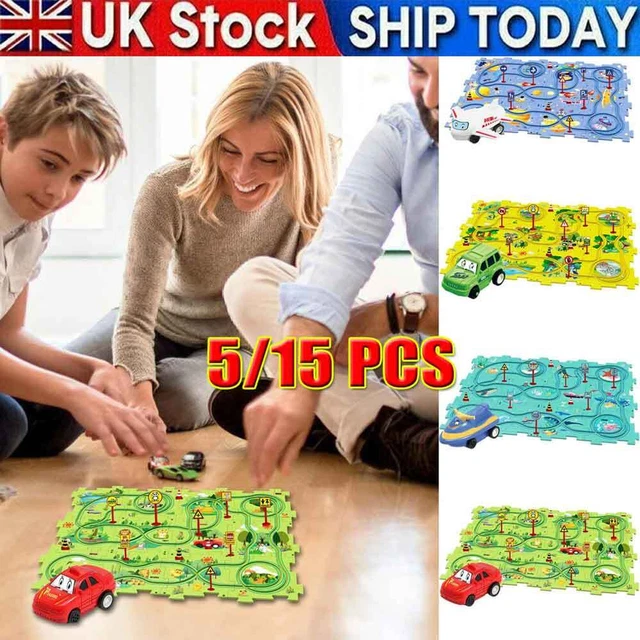 DIY Assembling Electric Trolley,Children's Educational Puzzle Track Car Play Set
