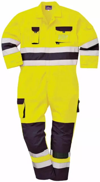 Portwest Texo TX55 Nantes Hi Vis Coverall Overall Knee Pad Pockets