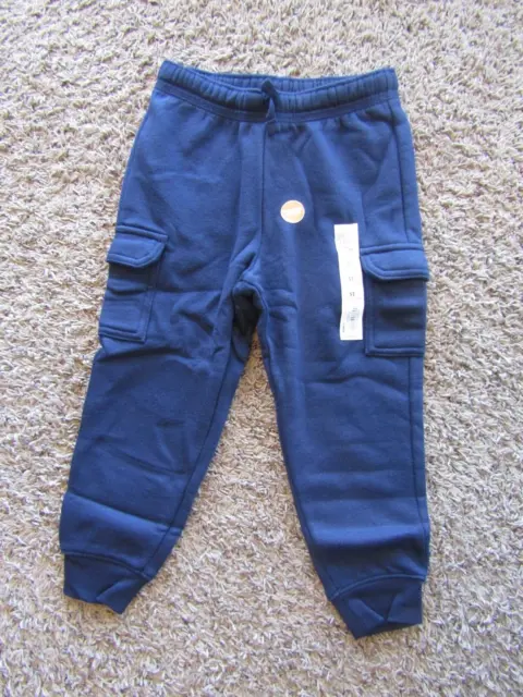 NWT Jumping Bean Softest Fleece Unisex Navy Drawstring Poly/Cotto Sweat Pants 5T