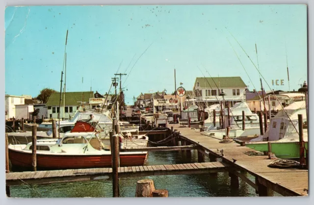 Postcard Maryland Ocean City Marina Restaurant Apartments Boats Unposted