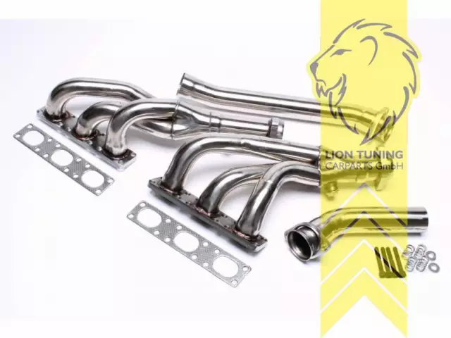 Edelstahl Fächerkrümmer für BMW E34 520i 525i 24V