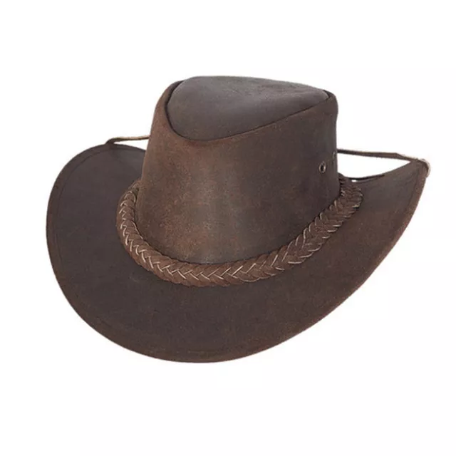 Australien Style Cuir Cowboy Western Marron Bush Cuir Outback Chapeau