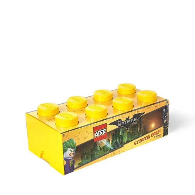 LEGO Ladrillo de Almacenamiento 8, Amarillo Brillante (Batman)