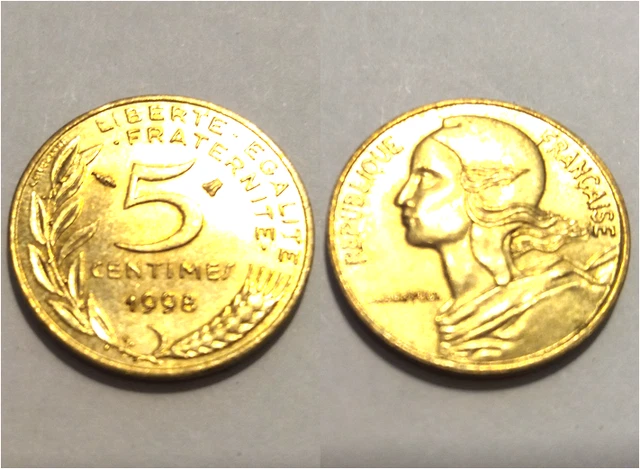 FRANCE PIECE DE 5 Centimes Marianne 1998 EUR 0,50 - PicClick FR