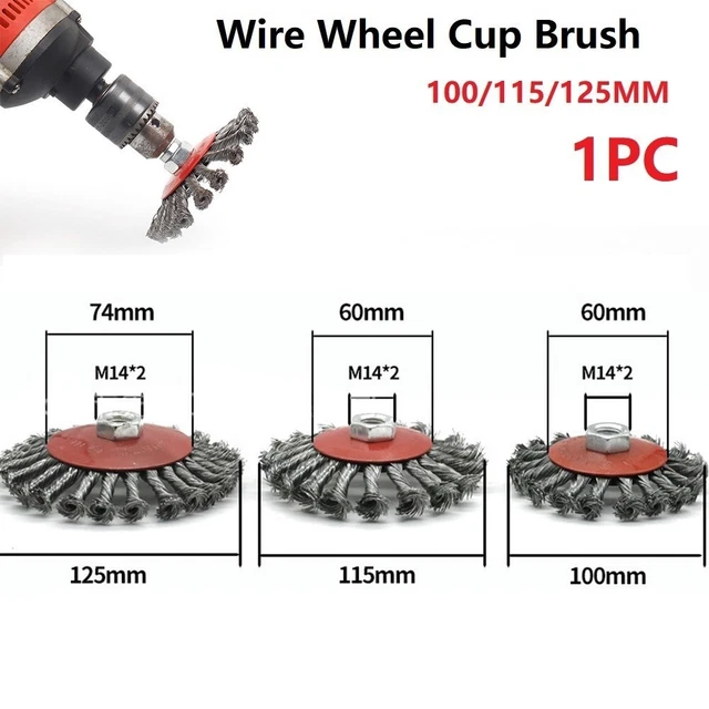 Lot De 4 Brosses à Pot En Nylon Pour Meuleuse D’Angle M14 – 75 Mm Pour Nettoyer, Décaper, Enlever Rouille Et Peinture – Usage Pro Et Bricolage - 9