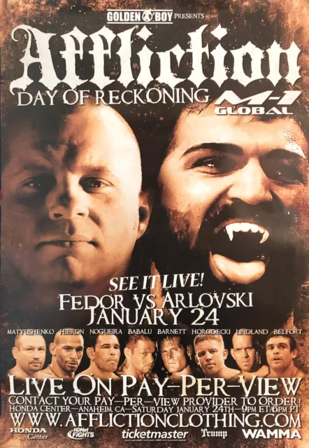 Original Vintage Fedor Emelianenko vs Andrei Arlovski Affliction Rare UFC Poster Original Vintage Fedor Emelianenko vs Andrei Arlovski Affliction Rare UFC Poster