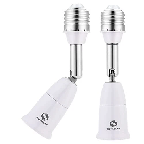E26/E27 Light Socket Extender - Adjustable Extension (2-Pack, 5.5inch)