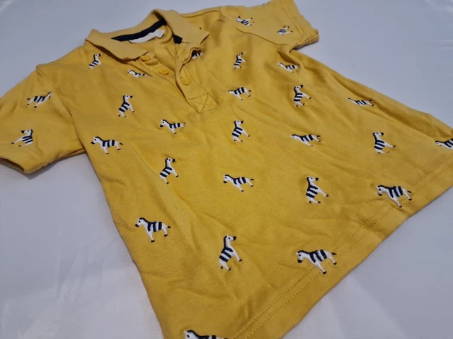 Jojo Maman Bebe Zebra Embroidered Polo Shirt Boys 4-5 Years rrp £22