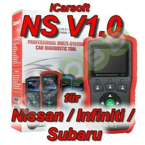 Dispositivo diagnostico professionale iCarsoft NS v1 per airbag Nissan Infiniti Subaru OBD 2 ABS