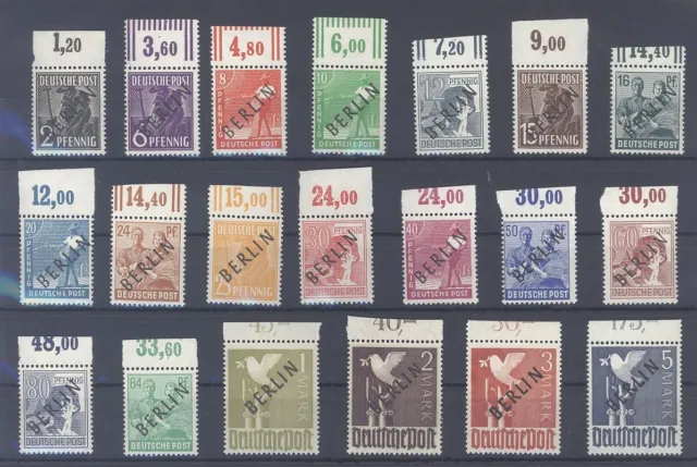 Berlin Michel Nummer 1-20, Schwarzaufdruck 1949 Oberrand **, FA BPP (5354)