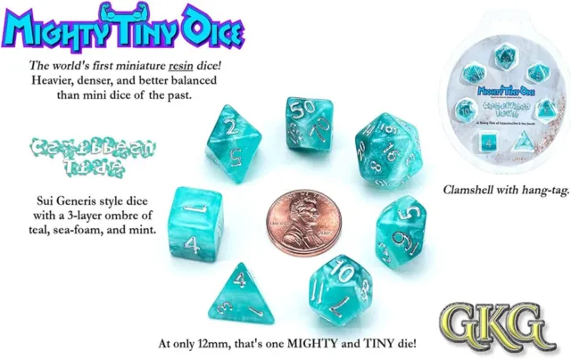 Mighty Tiny Dice: Caribbean Tide Dice Set - 7 Piece Roleplaying Dice (US IMPORT) 3