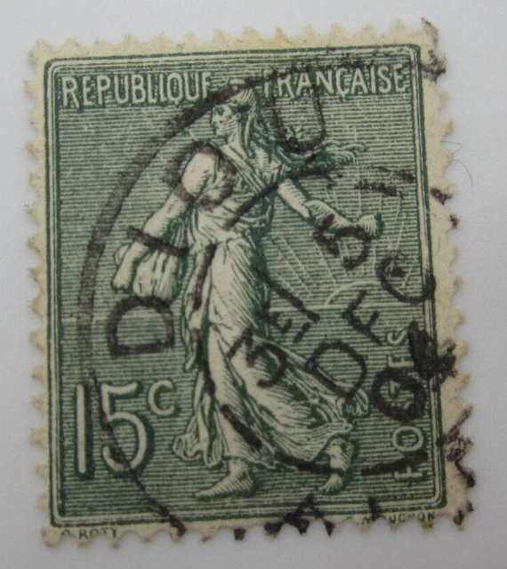 FRANCE 12 SEMEUSE N° 199 AVEC BANDELETTE PUB LE COQ AVEC