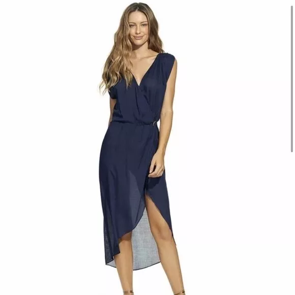 Vix Paulahermanny Midnight Gisele Navy Caftan Cover Up Size S $178