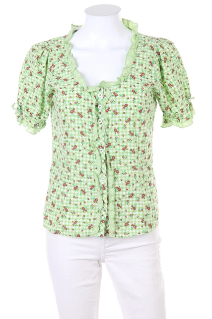 Camicia tradizionale OS Trachten stampa D 34 verde chiaro