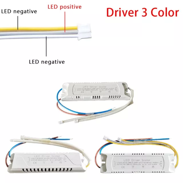 Pilote LED 3 couleurs, adaptateur pour éclairage LED AC 220V non isolant  pour plafonnier 12-24W/