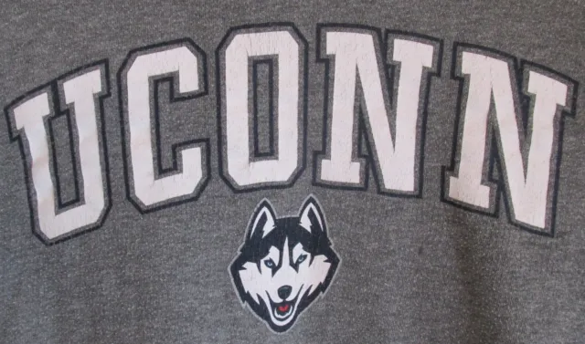 Top of the World Gray UConn Husky's Hooded Pockets Long Sleeve Sweatshirt Size S