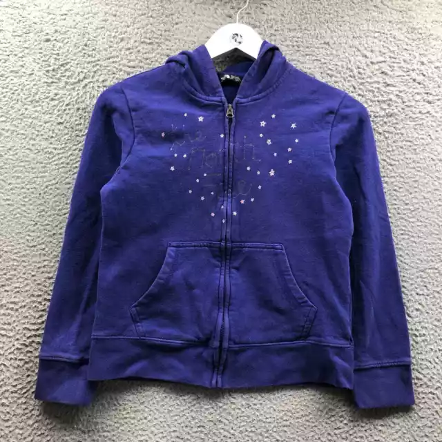 The North Face Jacket Hoodie Girls Youth Medium M Full Zip Pocket Graphic Purple