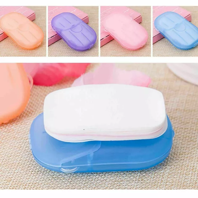 20x Washing Slice Sheets Hand Bath Travel Scented Foaming Box Paper Soap For TM