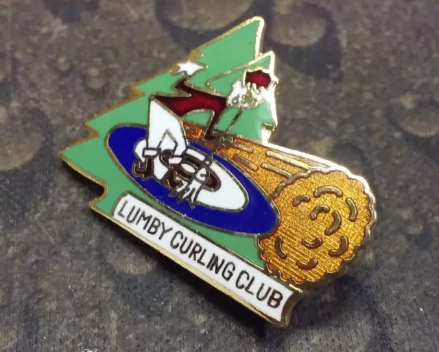Lumby Curling Club vintage pin badge