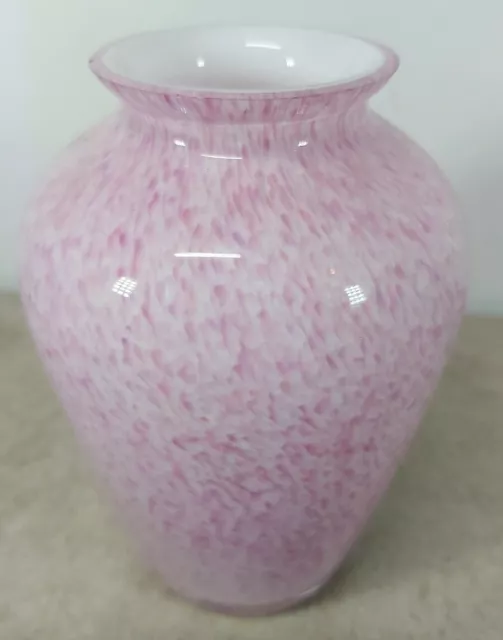 Royal Brierley Art Glass Vase Pink White Studio 10cm × 7 Made England Stamped