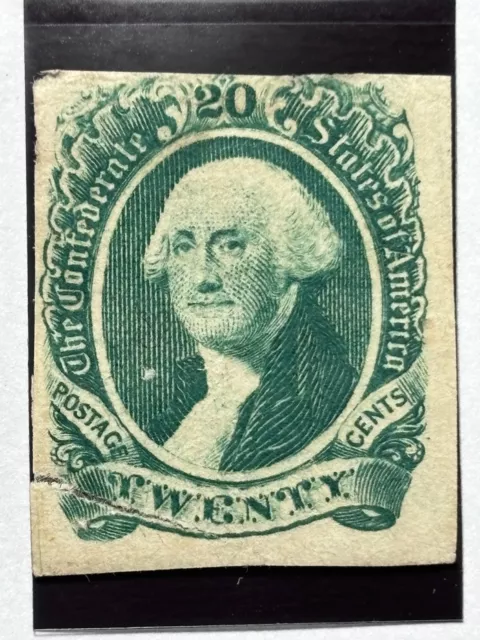 US stamp Confederate States 1863 Washington 20c / repaired , NG / EL321