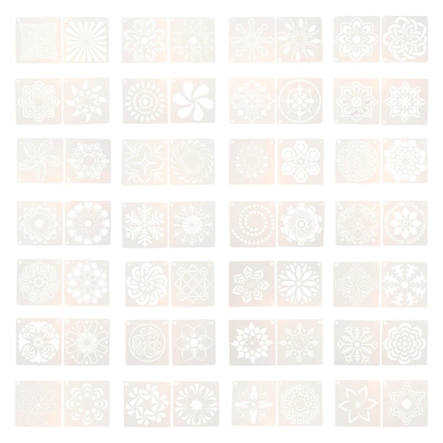 56 Pcs Mandala-Punkt-Vorlagen Mandala-Vorlage Schablonen Für Kinder Hohl