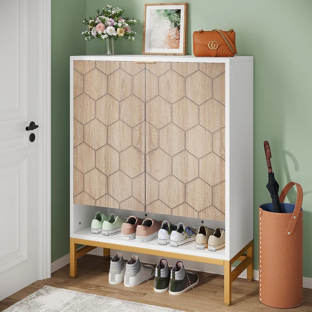 TRIBESIGNS SHOE with Doors, 20 Pair Entryway Shoe Storage