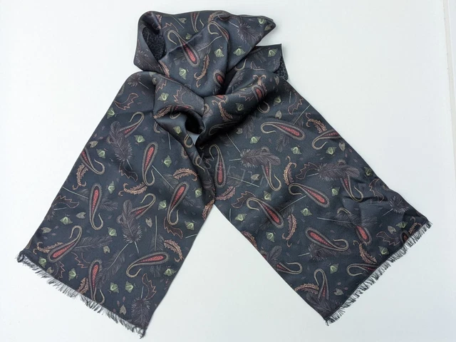 Paul Smith Écharpe - BNWT Homme Marine Plume Cachemire Mélange de Soie-