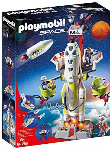 PLAYMOBIL Space 9488 Mars-Rakete mit Startrampe 113 Teile Spielzeug Kinder