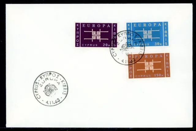 Zypern 225-227 Cept 1963 Ersttagesbrief/FDC #IN706
