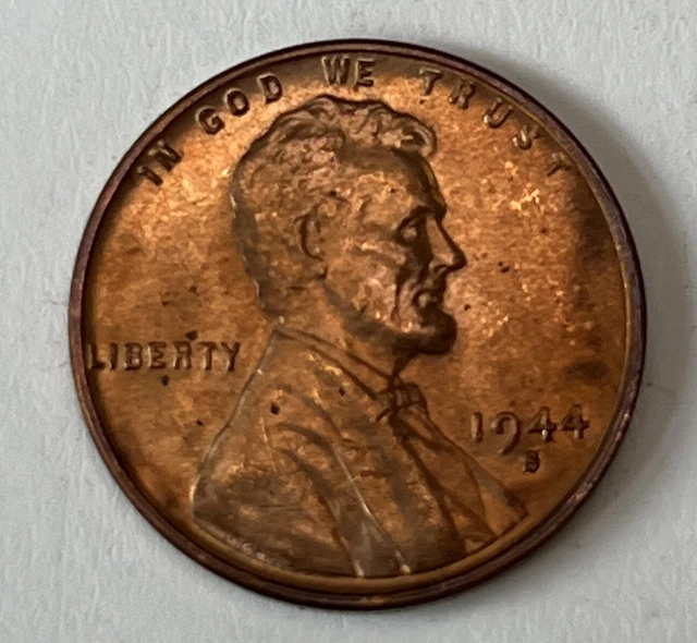 BU 1944-S Lincoln Wheat Cent San Francisco Mint World War II Coin Shown ShipsA11