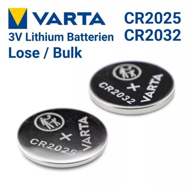 Varta Knopfzellen CR2025 - CR2032 3V Menge 2 bis 100 Knopfzellen Lithium