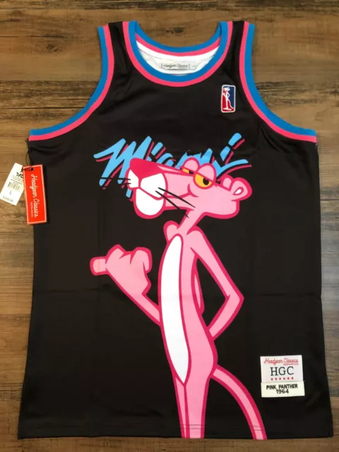 Pink Panther Miami Men's Headgear Classics Embroidered Basketball Jersey  (Small, Black)