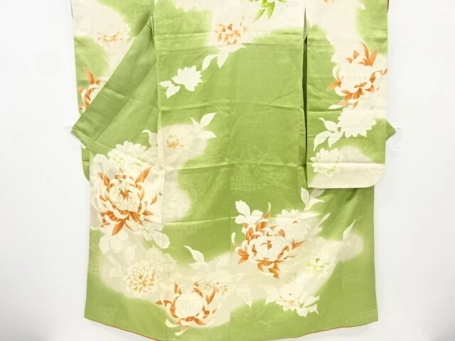 6883530: Japanese Kimono / Antique Furisode / Embroidery / Kiku