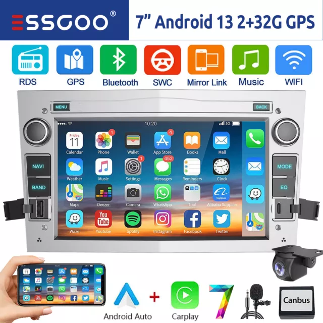 Android 13 Carplay Autoradio RDS Navi Kamera Für Opel Astra H G Vectra Corsa C D