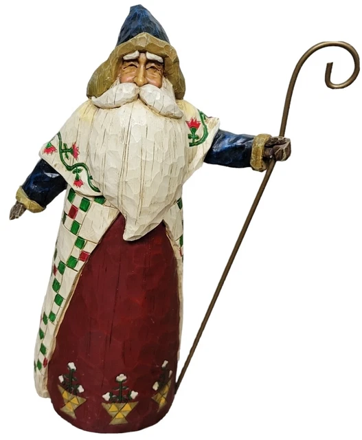 Jim Shore Heartwood Creek Santa Cane Hook Figurine folk art primitive 2002 12"