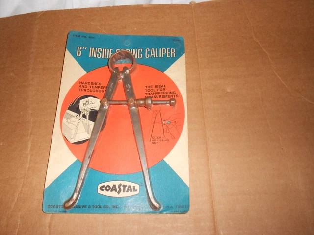 Coastal  #4754 Spring  Inside Caliper with Quick Nut Adjustment, 6" Range-NIP